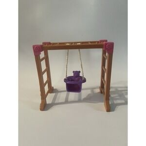 Fisher Price Loving Family Dollhouse Playground Purple Swing Set Monkey Bars
